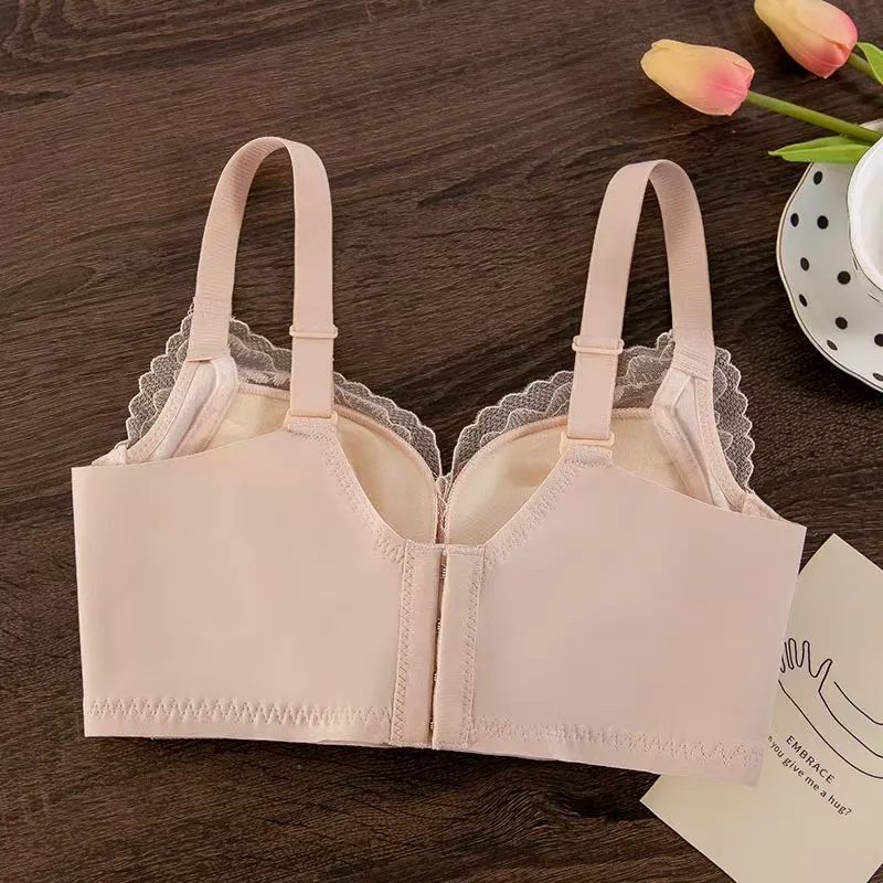 Bra Push-Up Tebal Berenda Seksi untuk Payudara Kecil Lingerie Bebas Kawat Nyaman Dapat Disesuaikan Anti-kendur