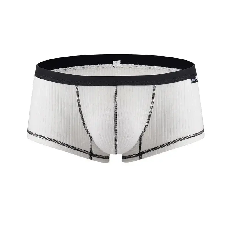 Erkek İç Giyim Kişiselleştirilmiş Tasarım Düşük Bel Boksörler Paketi Nefes Alabilir Tek Katmanlı U Dışbükey Kese Boxershorts Erkekler — image 2