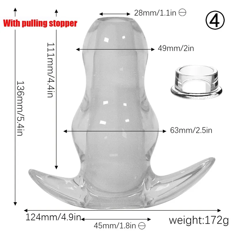 Ensemble de plug anal tunnel creux en TPE violet, bouchons d'étirement anal ouverts gradués, jouet sexuel flexible pour hommes et femmes