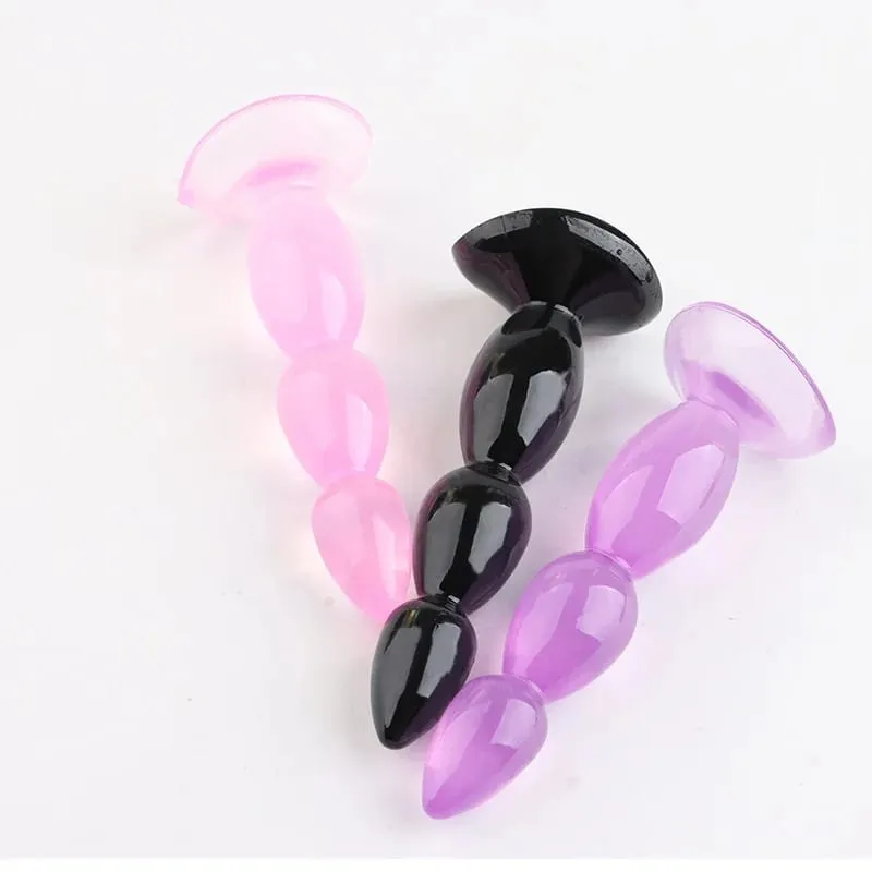 1PC Butt Plug Dildo Butt Prostate Massage Unisex Sexy Stopper TPE Anal Plugs Beads Adult Sex Toy for Men Women Adult Games