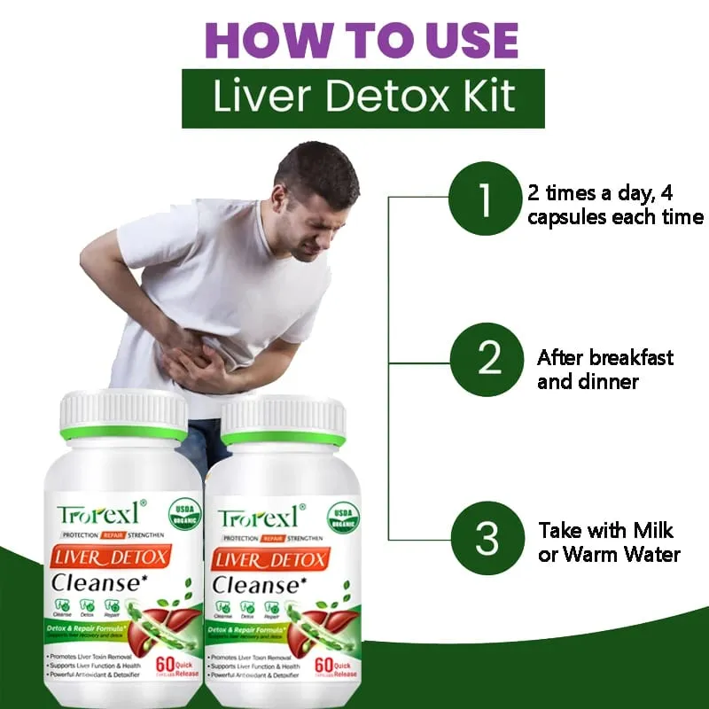 Liver Cleansing Detox Capsules Health Liver Support Colon Cleansing Repair Pills Prevent Cirrhosis Fatty Liver Natural Herbal
