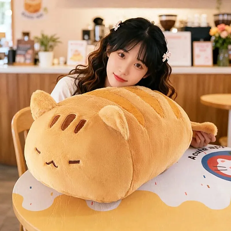 55/90cm Soft Cute Lying Cat Plush Pillow Nap Lumbar Back Support For Women Office Home Bedroom Sleeping Comfort Plush Cat Doll — image 6