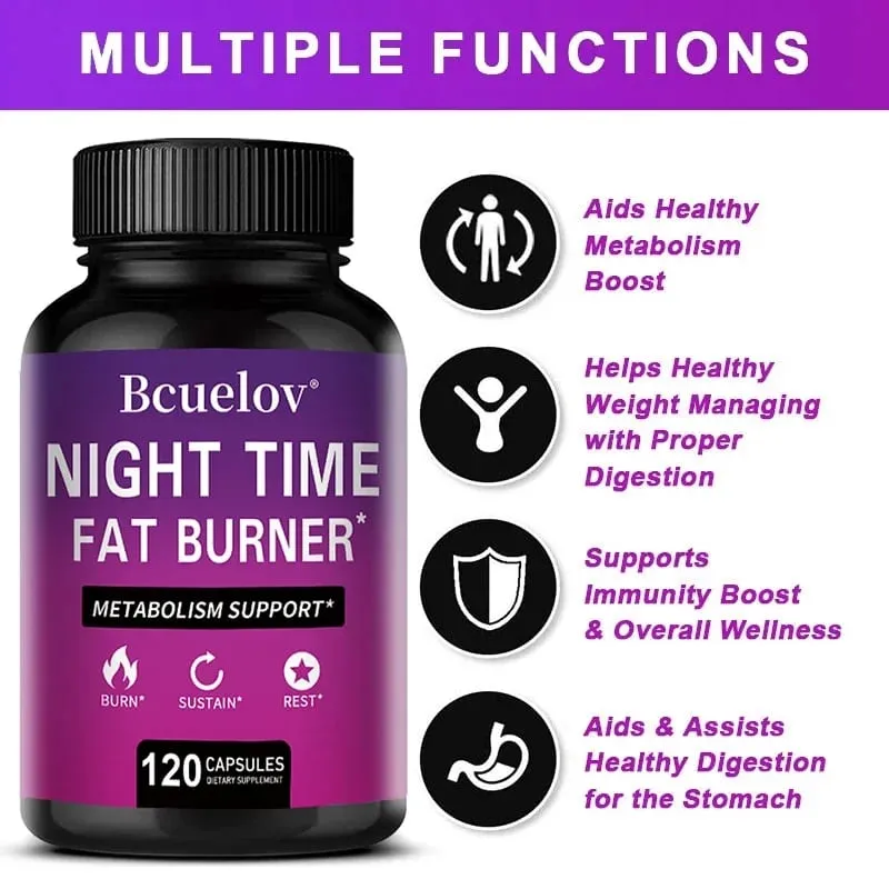 Best Nighttime Fat Burner - Thermogenic Fat Burner Natural Appetite Suppressant and Metabolism Booster Immune Health