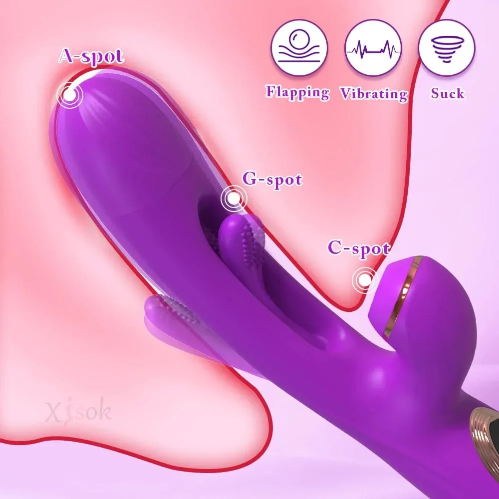 Sucking Flapping Vibrator for Women Clitoris G Spot Stimulator Dildo Tapping Vagina Massager Vibrating Adult Female Sex Toys 18+
