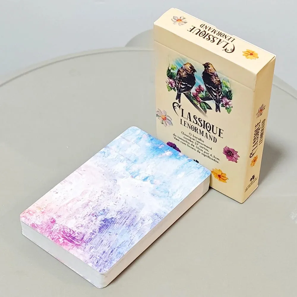 Classique Lenormand Deck - 37 Vintage Style Divination Cards - Classic Portuguese Edition Double-embossed Cardstock 9*6cm