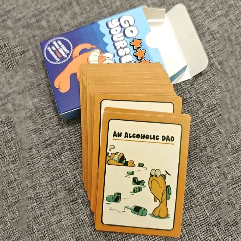 Jogo de cartas Go Fish para você mesmo, presente divertido de mordaça, jogos de tabuleiro hilariantes com um jogo de festa de interação familiar noturna para mais de 2 jogadores