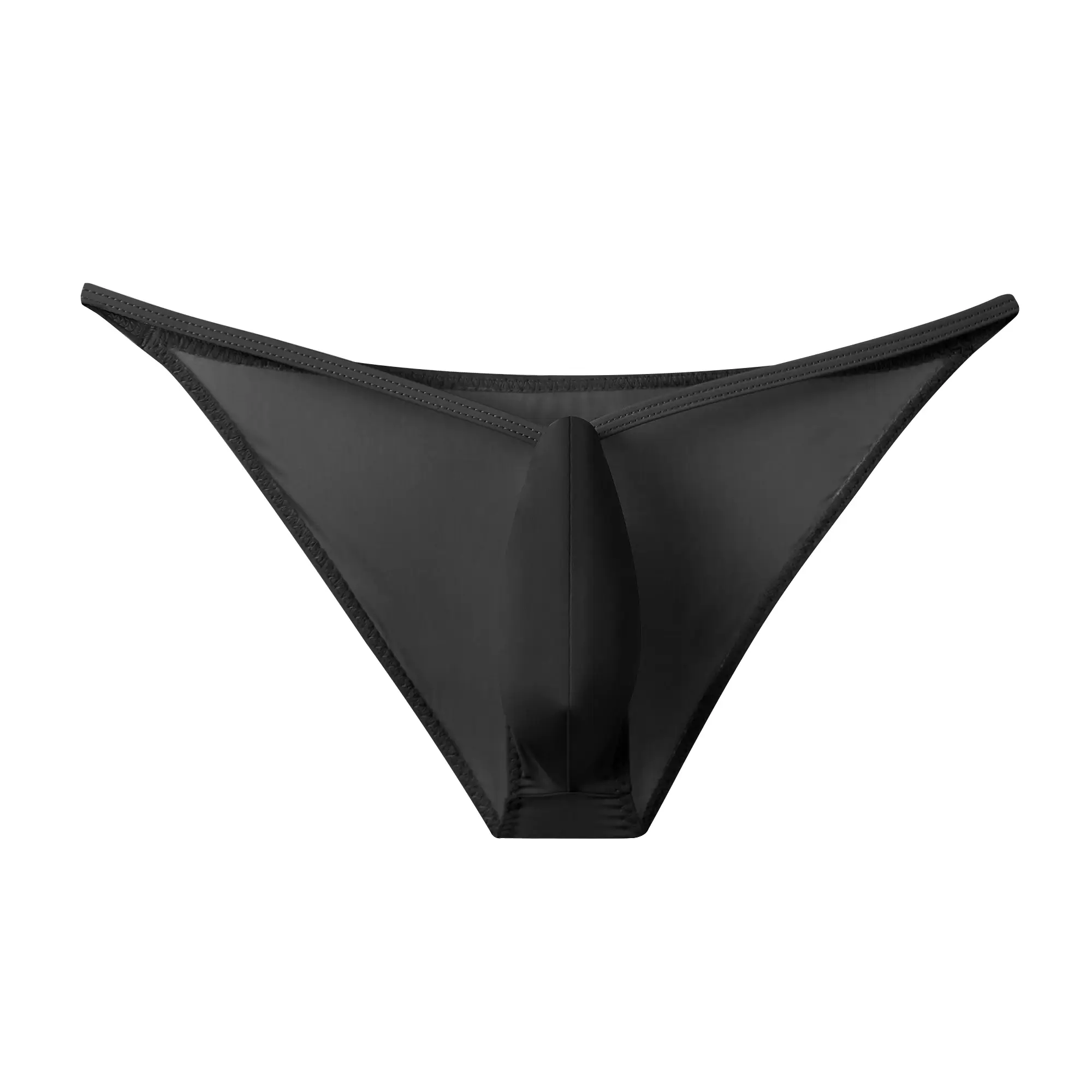 New Novelty Sexy Upturned Men's Briefs Ice Silky Low Rise Thin Belt Underwear Male Stretch Panties Solid Tight Underpants — image 4