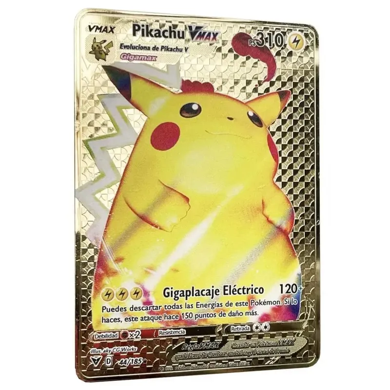 Pokemon Metal Cards in Spanish Pikachu Arceus Charizard DIY Trading Flash Card Anime Cartoon Gift — image 12