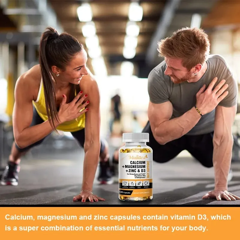 Mulittea Calcium Magnesium Zinc Capsules with Vitamin D3 for Strong Bones & Nervous System Health & Promotes Cell Growth — image 5
