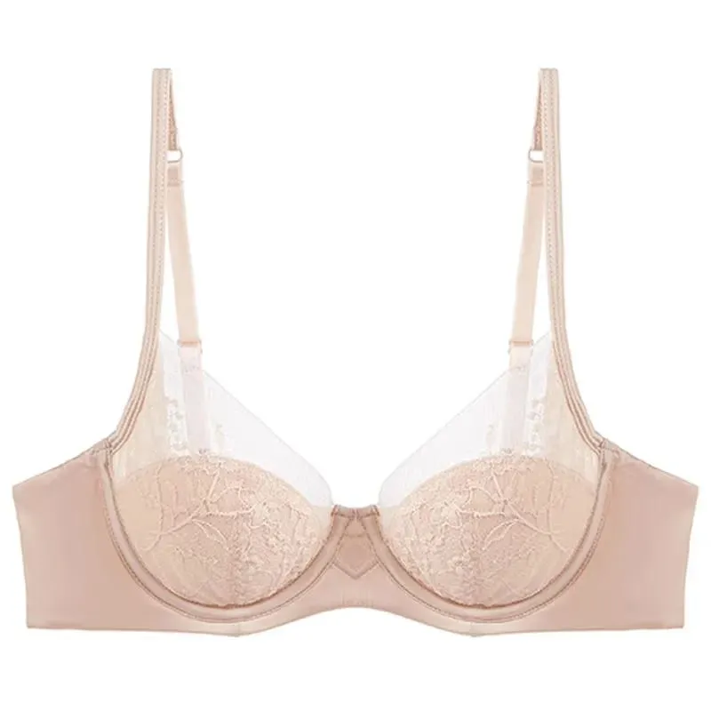 Elegant Lace Lingerie Set Thin Cup Minimizer Bra Panty Breathable Comfort Intimates Suit For Big Bust Size 32‑38 Daily Underwear