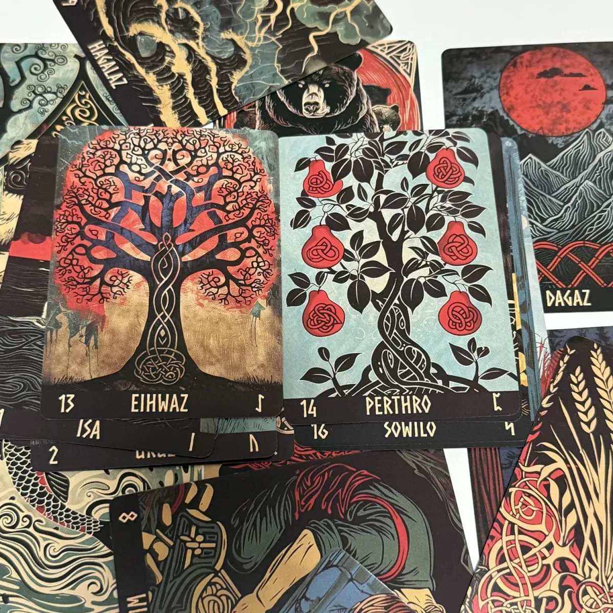 Norwegian Woodcut Runes Deck 24pcs English Version The Elder Futhark Runes Oracle deck — image 3