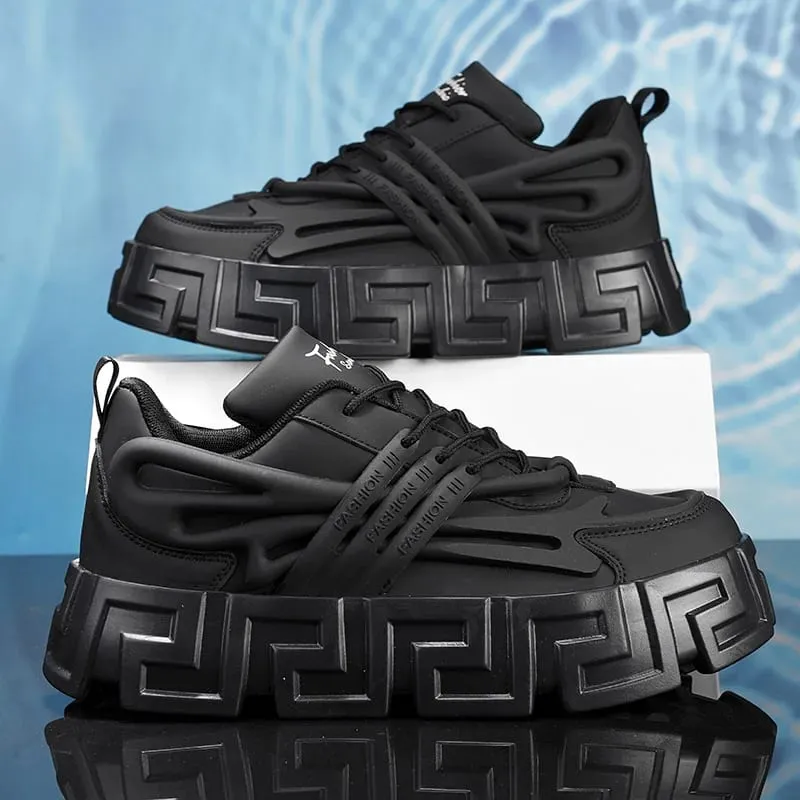 Mens Fashion Luxury Casual Sneakers Comfortable Thick-soled Shoes Designer Height Increasing Fashion Breathable Sports Shoes — image 3