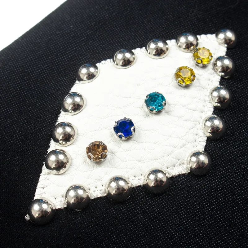 Hoodies Pullover 26ss Vintage Embroidery Leather Pattern Glittering Diamond Print Men's Hooded Hip Hop Style Sweatshirts — image 8