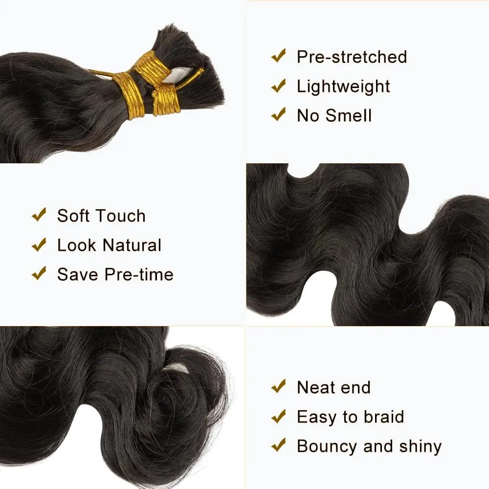 Body Wave Bulk Hair For Braiding 50G 100% Unprocessed Hair Extensions No Weft Hair Bulk For Braids Raw Hair Bundles For Women