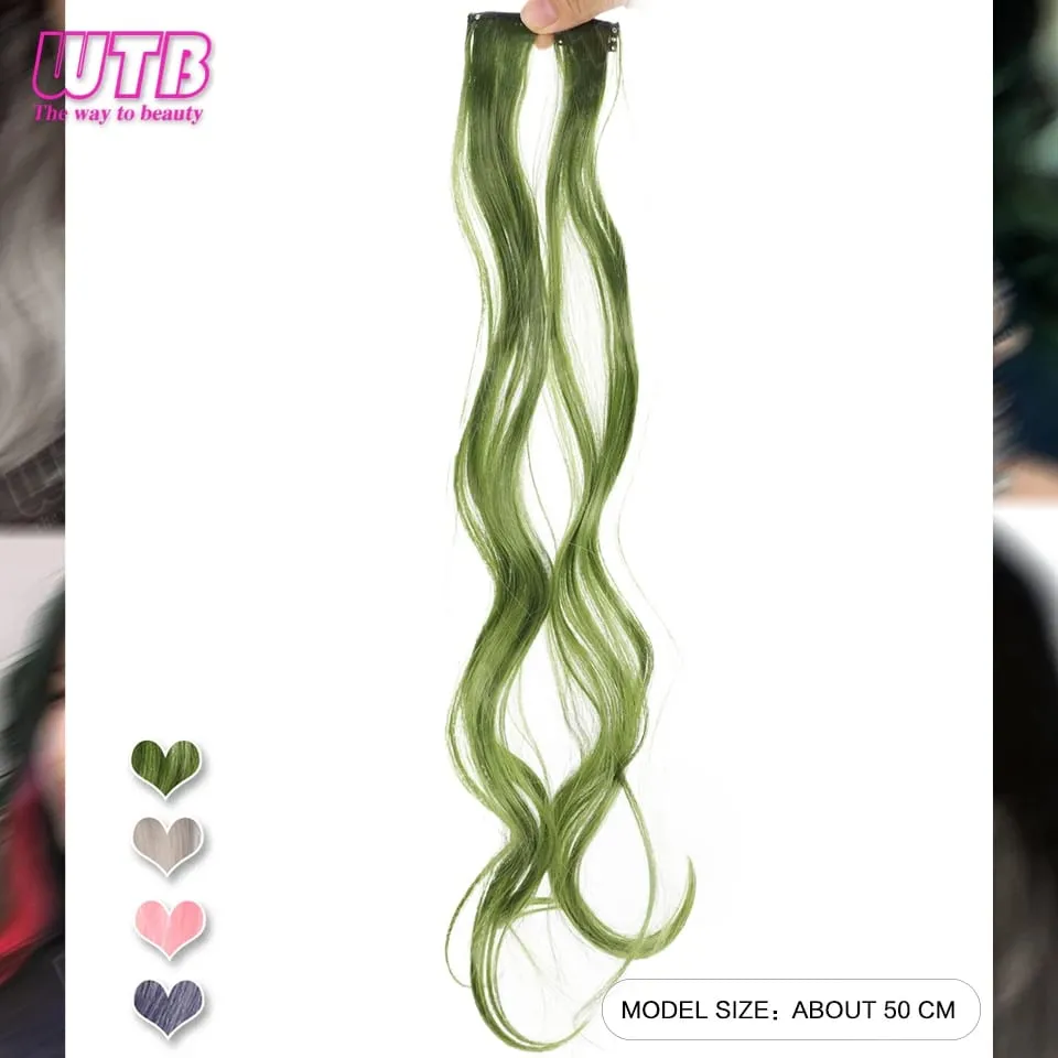 2 Pcs Synthetic Wig BB Clip Style Color Curling Hair Extension Wig Suitable for Women's Daily Wear Holidays and Parties