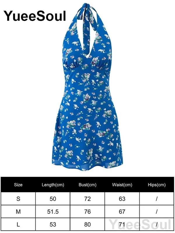 Blue Printed Mini Dress 2026 Summer New Elegant Party Birthday Evening Dresses Y2K Sweet Cute High Street Casual Women Dress — image 15