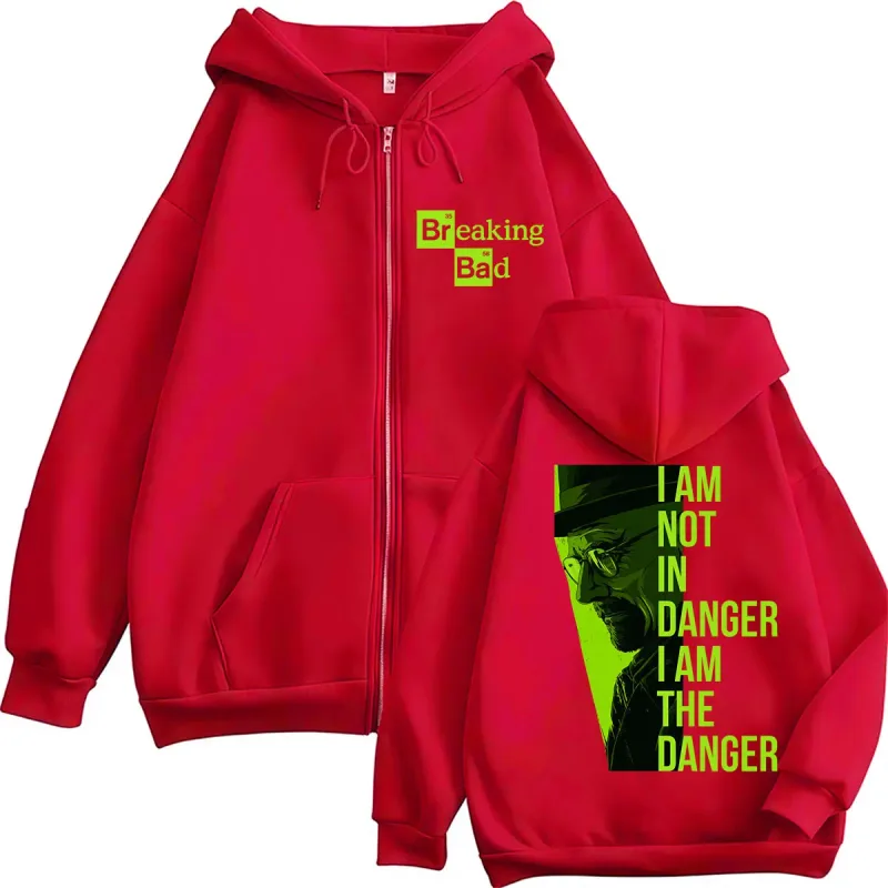 TV 시리즈 Breaking Bad Heisenberg 지퍼 업 후드 나는 위험하지 않습니다 나는 위험합니다 남성 여성 Tracksuit 느슨한 가을 캐주얼 코트