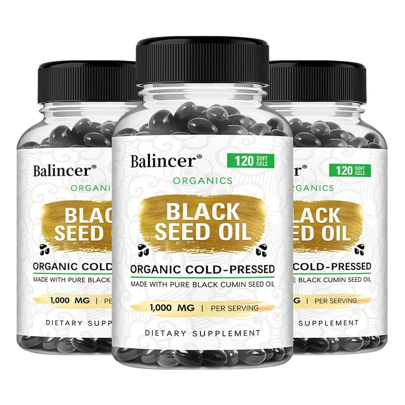 Black Seed Oil Capsules 1000mg - Help Digestive Health Immune Support & Brain Function Antioxidant 120 Capsules
