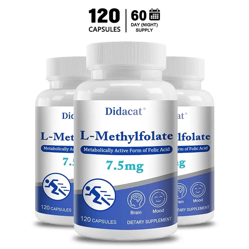 7.5 Mg L-Methylfolate - Professional Strength Active Methyl Folate Supplement for Brain Support Balanced Mood + Immune Health