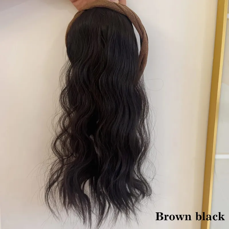 topper Synthetic hair band curly head replacement block wig women's heat-resistant hair band hair extension wig