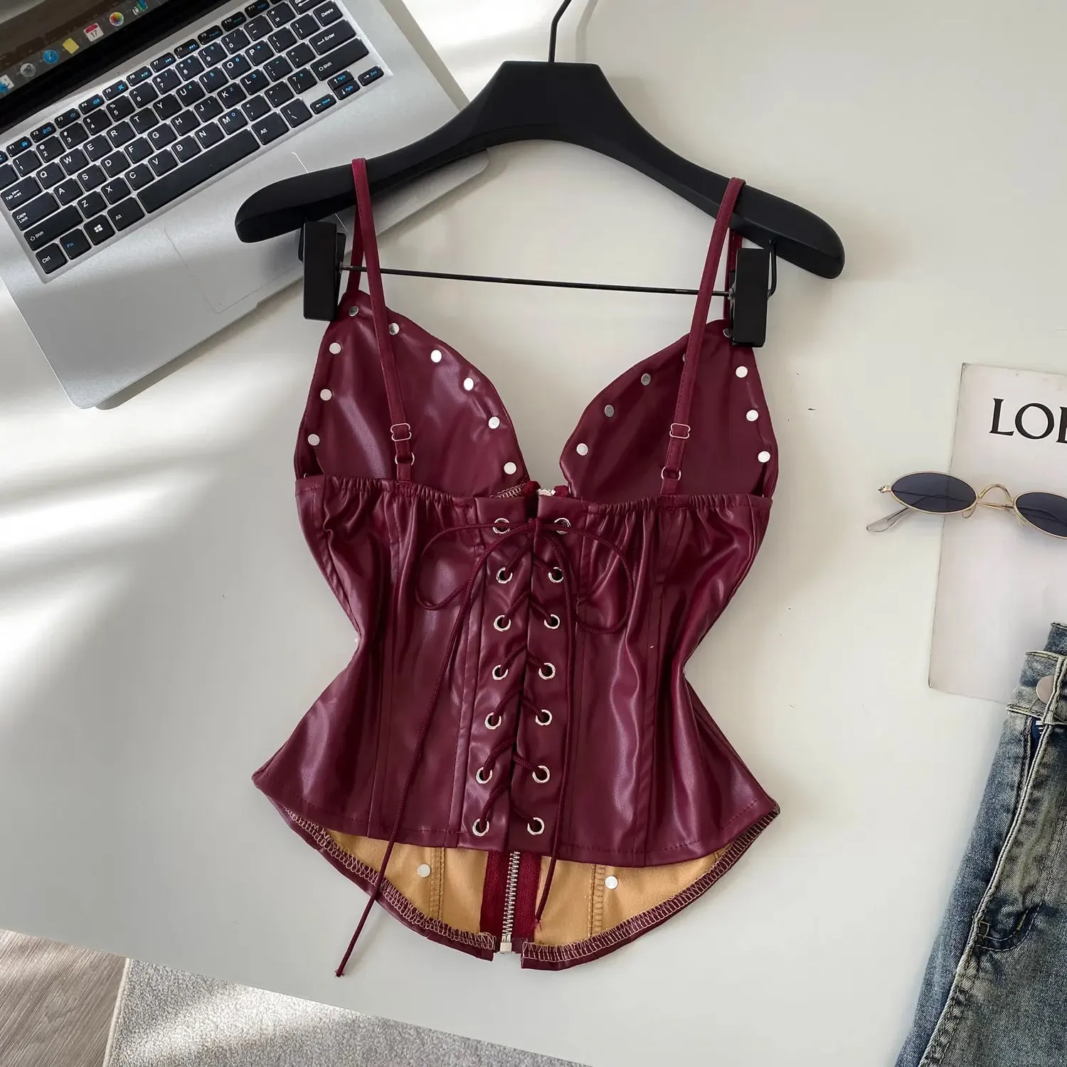Chic sexy PU basic Camis Fashion Tank Top Women Summer Crop Top Bodysuits Hotsweet Streetwear