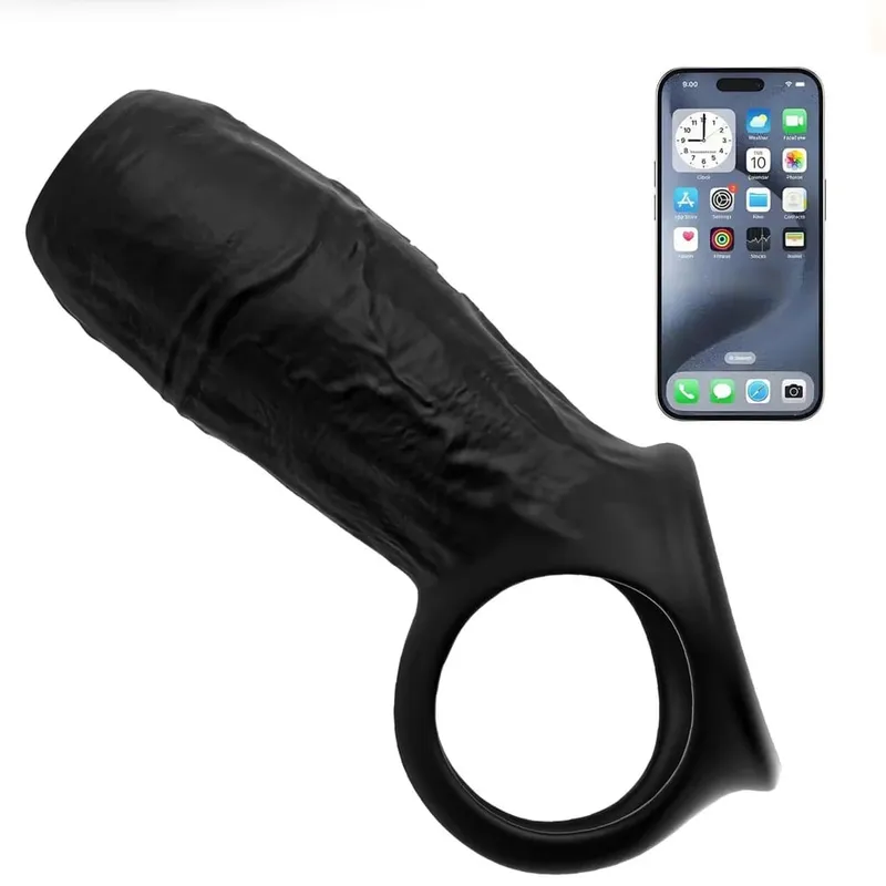 Vibrating Penis Sleeve Cock Ring Penis Ring Vibrator Penis Extender G Spot Stimulation Male Couples Adult Sex Toys for Men
