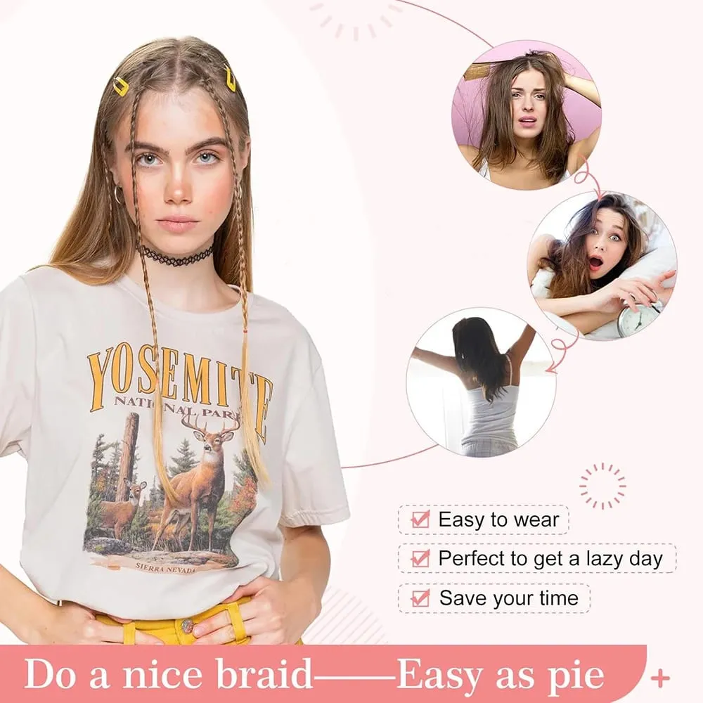 4pcs 20"Long Synthetic Clip-In Box Braid Hairpiece Extension Boho Hairstyle High-Temperature Fiber Daily Costume Party K-POP — image 6