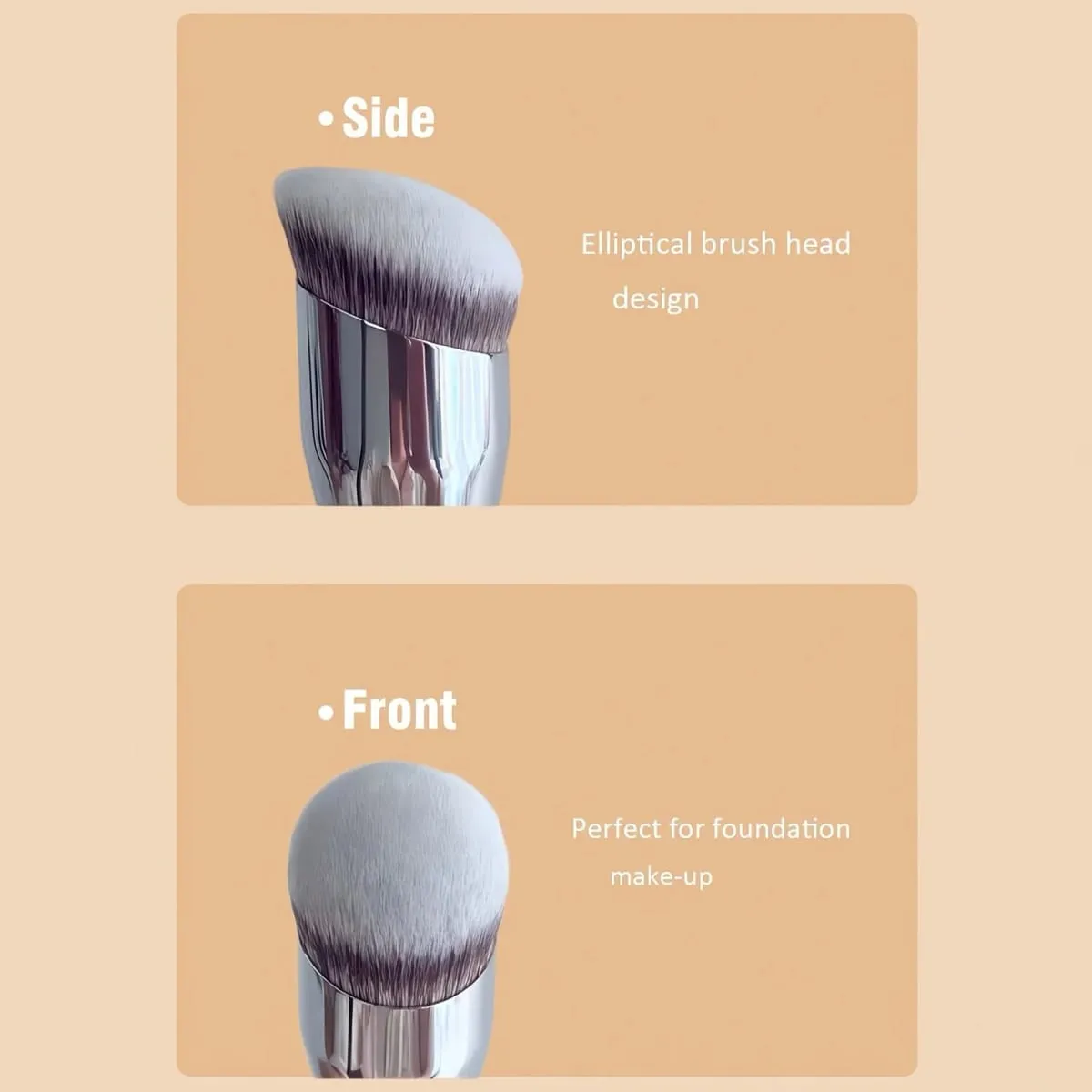 Profession Foundation Brush Round Oblique Head Soft Bristles Kabuki Brush for Contouring Dense Bristles