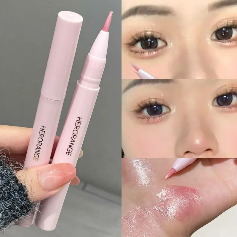 Peachy Pink Brightening Aegyo Sal Pencil Sparkling Highlighter Lying Silkworm Pen Fine Glitter Pearlescent Natural Eye Makeup