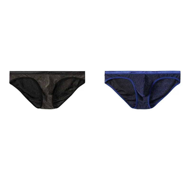 Men's Ice Silk Triangle Panties Sexy U-Shape Thin Briefs Breathable Mesh Low-Waist Underwear