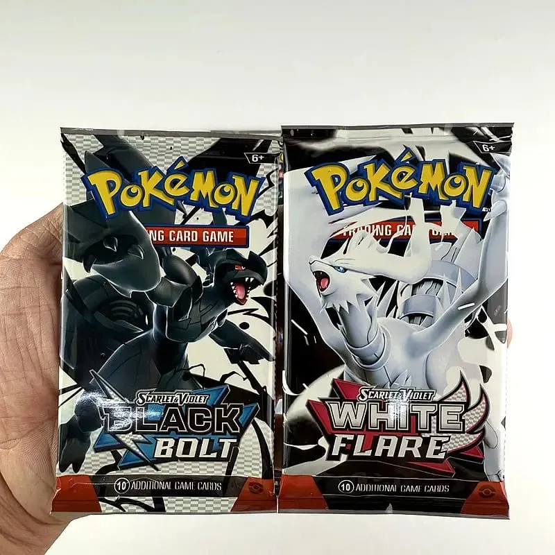 10/20pcs English Pokemon Card Black Bolt White Flare Booster Battle Pokemon Trade Card Transaction Gifts