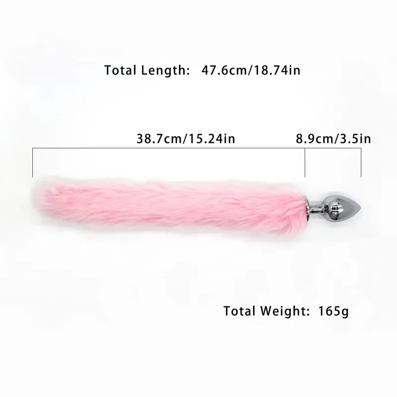 Metal Anal Plug with Long Fluffy Tail – Fox Tail Butt Plug for Cosplay Role Play BDSM Adult Toy — image 8