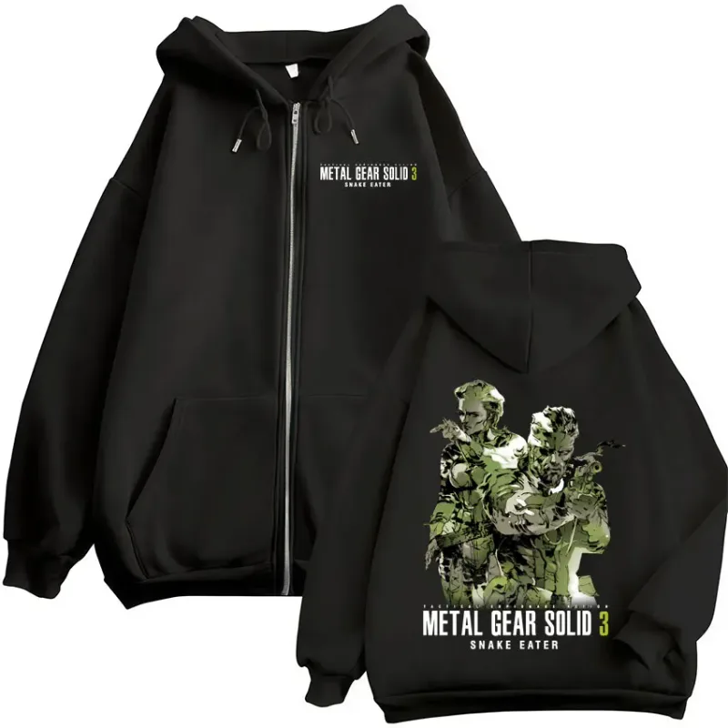Game Metal Gear Solid 3 Snake Eater Naked Snake The Boss MGS3 Zipper Hoodies Men Women Fashion Zip Up Hooded Sweatshirts Jackets — image 1