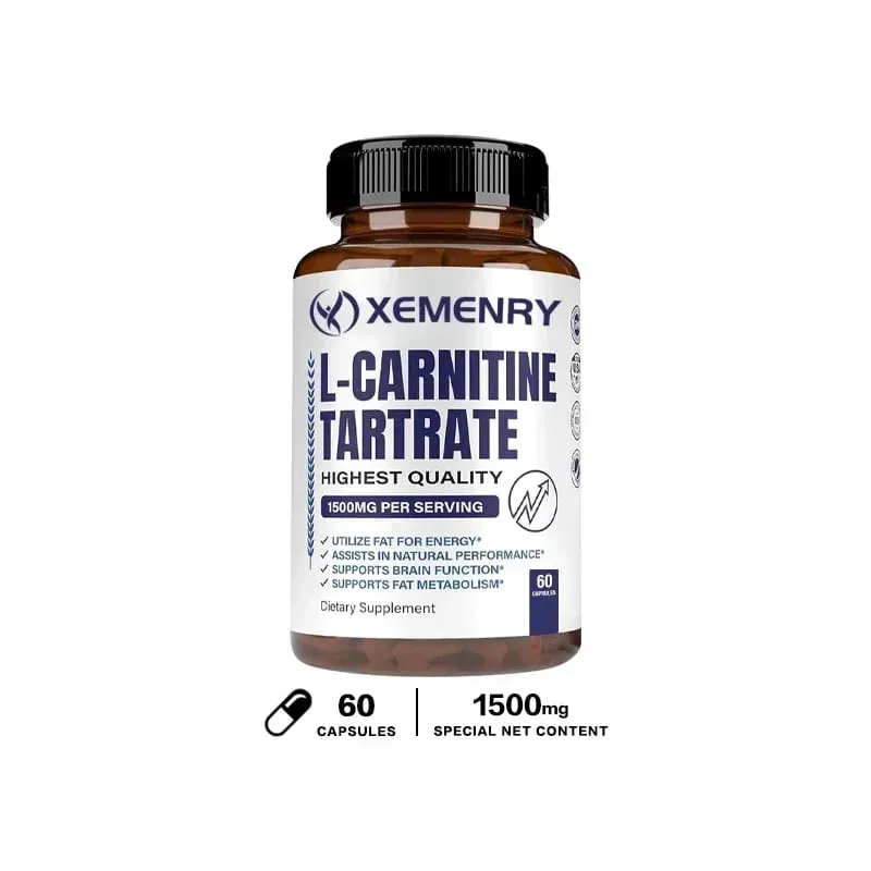 Cápsulas Premium de Tartarato de L-Carnitina 1500 mg - A produção de energia natural apoia o metabolismo