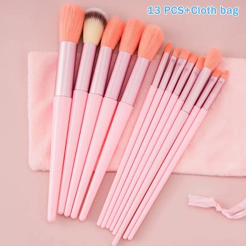 8/13PcsMakeup Brush Set Fluffy Professiona Cosmetic Foundation Powder Eyeshadow Kabuki Make Up Brush Beauty Tool Makeup.