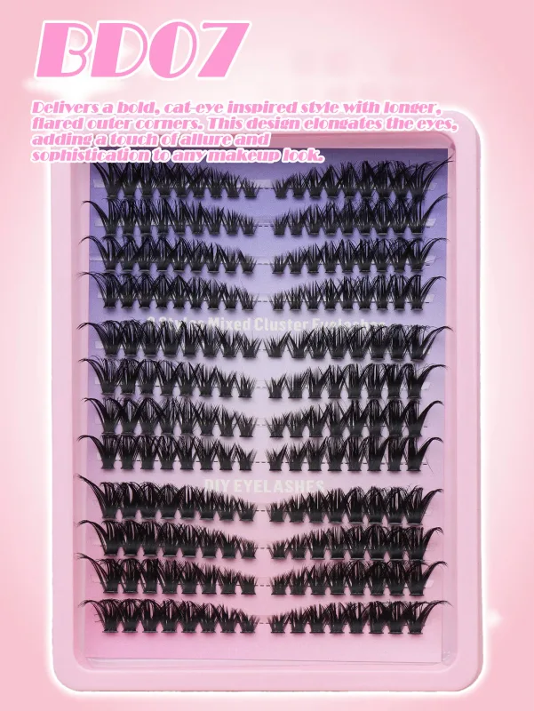 6 sizes of clustered eyelashes multiple combinations and styles to easily create exquisite eye makeup a must-have for beauty