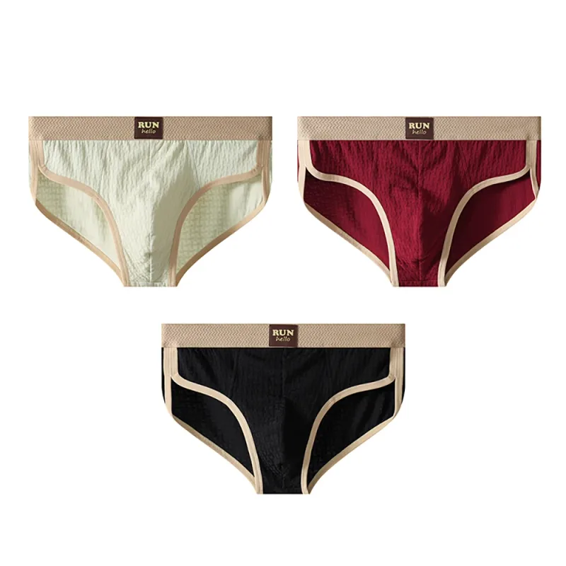 3PCS/Pack 100% Cotton Delicate Jacquard Men's Brief Antibacterial Breathable Crotch Men's Panties Soft Stretch Underwear for Man — image 18