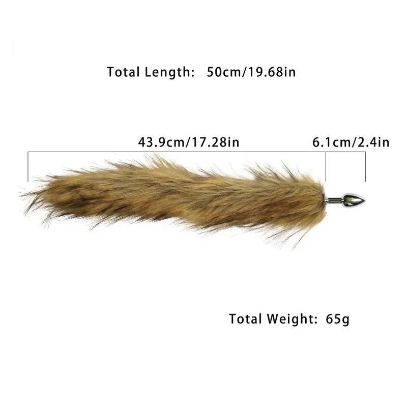 Metal Anal Plug with Long Fluffy Tail – Fox Tail Butt Plug for Cosplay Role Play BDSM Adult Toy — image 10