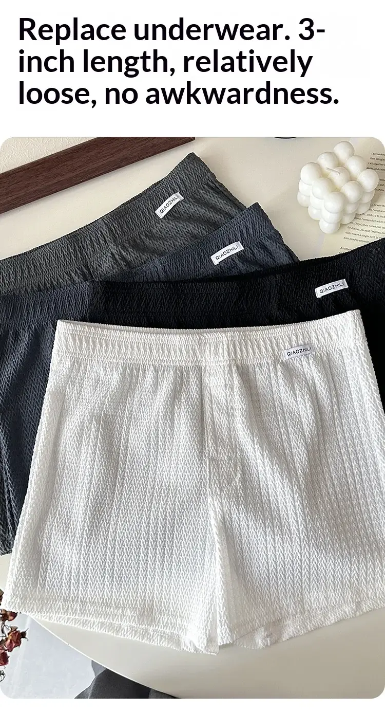 New Men's Ice Silk Jacquard Boxer Shorts, Loose and Breathable, Large Size, Square-Cut, Home Casual Simple Men's Underwear — image 6