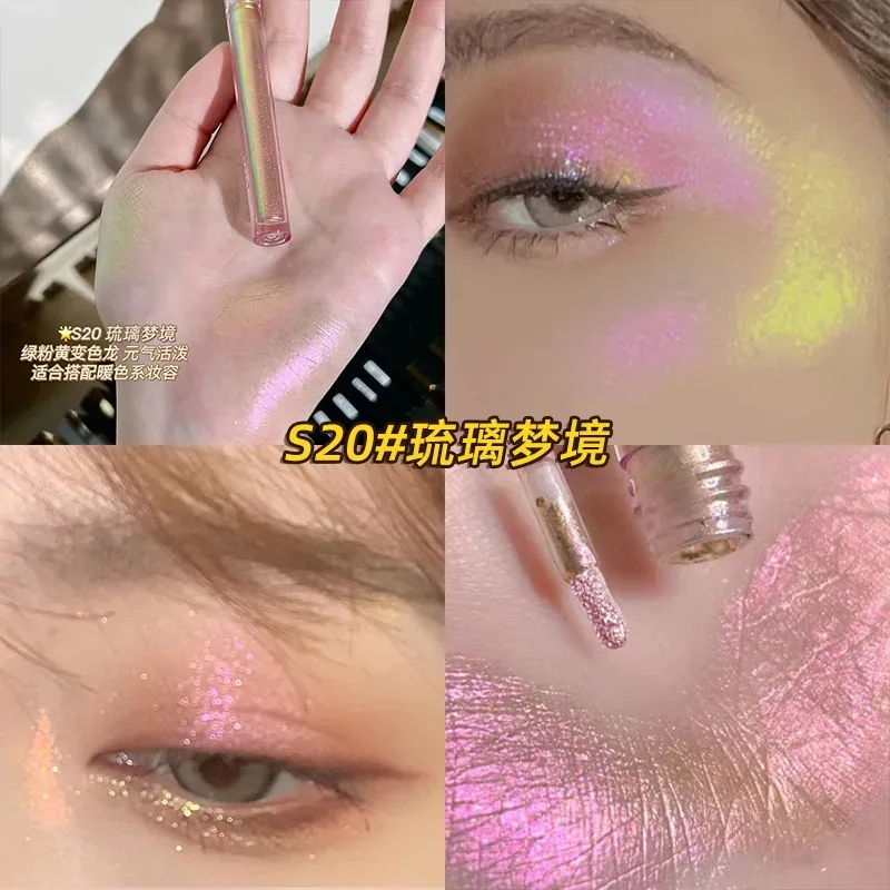 Glitter Chameleon Eye Makeup Multichrome Shimmer Eyeshadow Duochrome Stick Shine Chrome Highlighter Pen Party Luminous Cosmetics — image 7