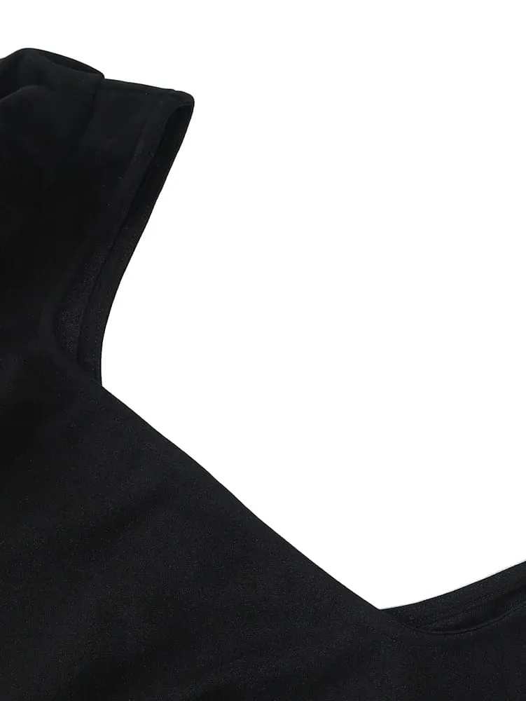 2026 Ny dametrøjekjole med firkantet hals: Afslappet og elegant pendlerstil med lange ærmer Loungewear til hverdagsbrug