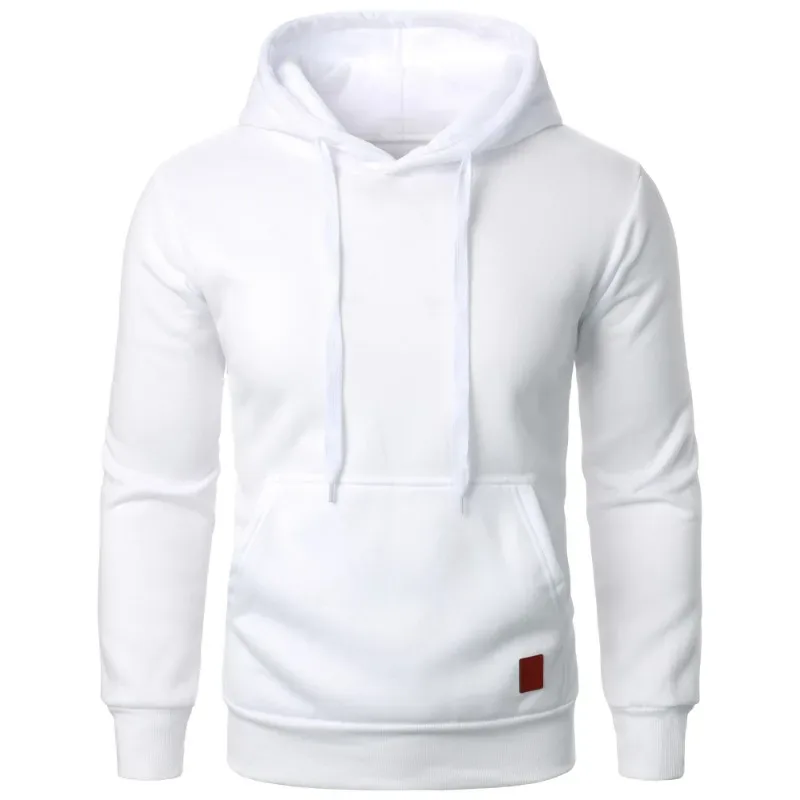 남성 캐주얼 후드 칼라 드로우 스트링 후드 티 스웨터 긴 소매 셔츠 야외 streetwear 솔리드 ​​컬러 경량 풀오버