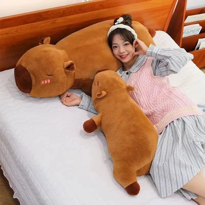 Oreiller en peluche Capybara Kawaii, corps Long, poupée animale douce, coussin câlin mignon pour canapé-lit, sieste, décoration de la maison — image 3