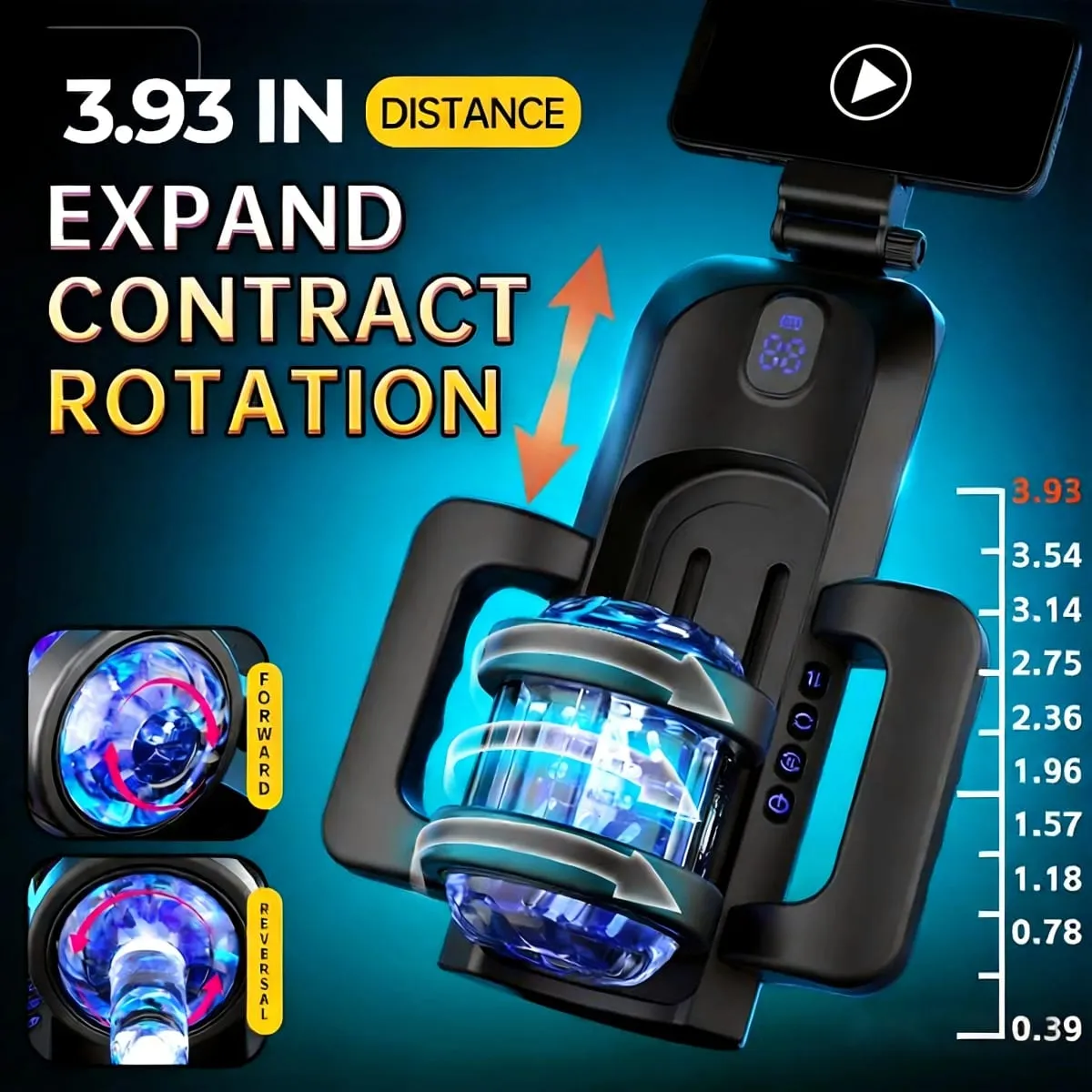 2026 New Automatic 12cm Thrusting Rotating Handle Phone Stand Male Mastusbafor Cup Pocket Puzzy Blowjob Machine Sex Toys For Men — image 2