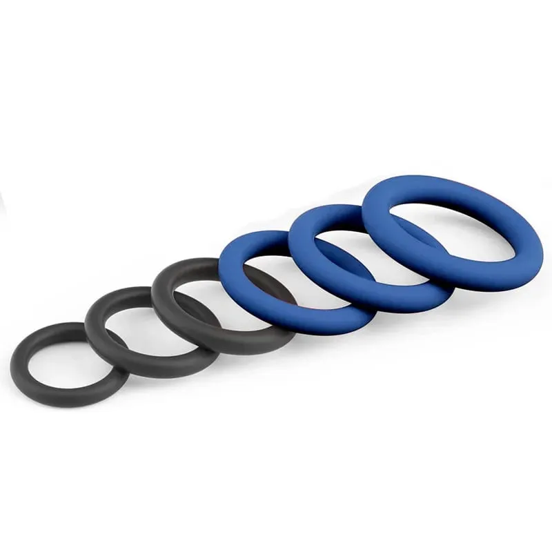 New 6pcs Silicone Penis Ring Ejaculation Delay Cock Rings Dick Erection Cockring Male Chastity Adult Sex Toys for Men