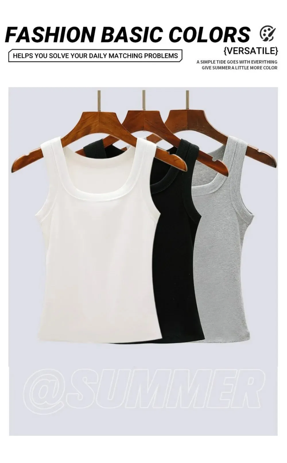 Y2K Ribbed Cotton Tank Tops Womens Summer Basic Slim O-Neck Sleeveless Casual Soft Breathable Vest Sporty Wear Daily Undershirt — image 10