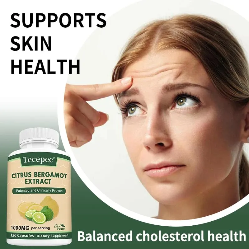 Citrus Bergamot 1000mg Capsules Antioxidant Supplement Support Immune Heart Cholesterol Cardiovascular & Blood Sugar Health — image 3