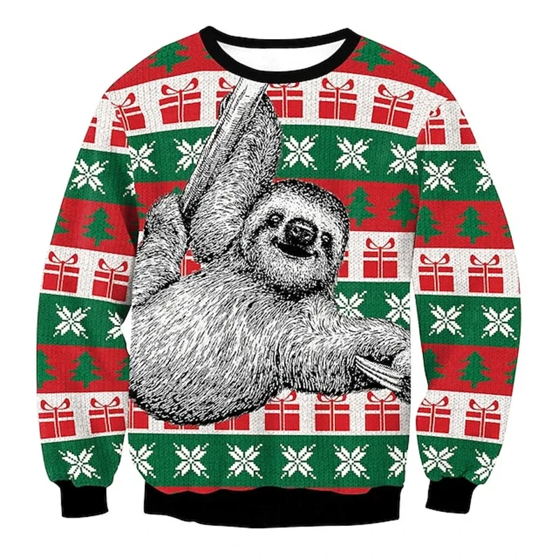 Funny Santa Claus Pattern Ugly Christmas Sweatshirt Men New 3d Printed Xmas Party Crew Neck Long Sleeve Women New Year Hoodies — image 11