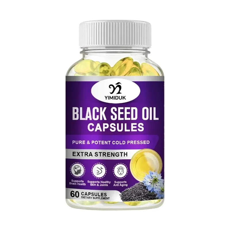 Yimiduk Premium Black Seed Oil Supplement for Overall Wellness & Vitality Joint & Brain Health & Immune System Anti Aging