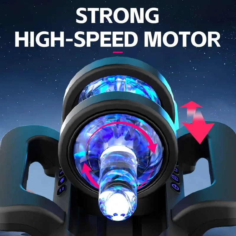 Dual-grip Male Masturbator Adjustable Long Travel Masturbation Cup Adjustable Telescopic Rotating Male Masturbation Cup Sex Toy — image 6